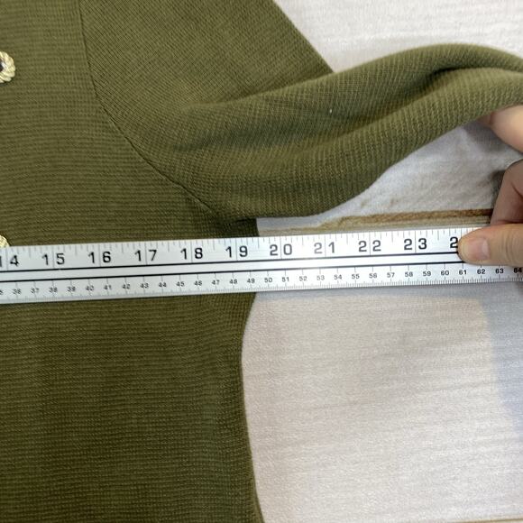 Chicos Sz 1 M 8/10 Cardigan Sweater Studded Beaded Button Up Olive Green NWT - Picture 8 of 13